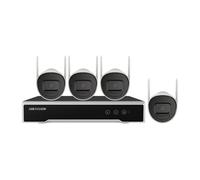 Hikvision NK44W0H-1T(E) Kit de Vigilancia con NVR y 4 Cámaras Bullet WiFi 4MP, Resolución 2560x1440, Visión Nocturna 30m, IP66, Interior/Exterior