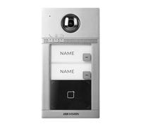 Hikvision Timbre Inalámbrico Exterior Impermeable IP65 - Estación Exterior Metálica para Viviendas Bifamiliares - Videoportero WiFi/IP Funcionamiento Autónomo o Cooperación con Monitores IP