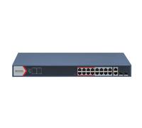 HIKVISION TRANSMISION AND DISPLAY DS-3E1318P-EI(B) Switch POE inteligente 16 puertos 100Mbps - 2 Puertos Gigabit RJ45 - 2 Puerto