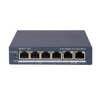 HIKVISION TRANSMISION AND DISPLAY DS-3E1506P-EI/M Switch PoE inteligente Gigabit de 4 puertos PoE + 2 RJ45