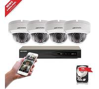 Hikvision USA Kit IP de 4 canales 3 megapíxeles con 4 mini domo DS-2CD2132F-I y 1TB HDD instalados