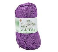 Hila mercerizada para ganchillo, ideal para amigurumi, granny square, cuadraditos para mantas de bebé, y manualidades creativas, Ovillo de 50 g para 125 metros (Lavanda 152)