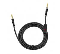 Hilacini - Cable de audio de repuesto de 3,5 mm con control de volumen para HyperX Cloud Alpha Cloud Mix Cloud Flight y Logitech G633 G933, cable jack para juegos con silencio, cable trenzado negro