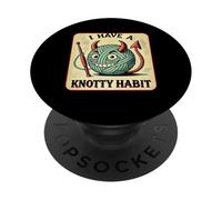Hilado de ganchillo divertido para tejer con humor de diablo PopSockets PopGrip Adhesivo