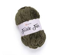 Hilado de piel de fábula Yarnart (100 gr), hilo de piel sintética grueso y esponjoso, hilo de pestañas para ropa de punto de ganchillo, hilo súper voluminoso (982)