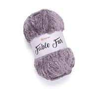 Hilado de piel de fábula Yarnart (100 gr), hilo de piel sintética grueso y esponjoso, hilo de pestañas para ropa de punto de ganchillo, hilo súper voluminoso (969)