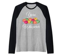 Hilado Whisperer Funny Knitting Crochet Knit Graphic Gift Camiseta Manga Raglan