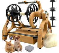 Hiladora Eléctrica con Pedal - Devanadora De Lana De Velocidad Ajustable, 3 Bobinas, Capacidad De 120 G, Giro hacia Adelante/atrás, Ideal para Tejer Y Manualidades. Yellow