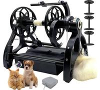 Hiladora Eléctrica con Pedal - Devanadora De Lana De Velocidad Ajustable, 3 Bobinas, Capacidad De 120 G, Giro hacia Adelante/atrás, Ideal para Tejer Y Manualidades. Black