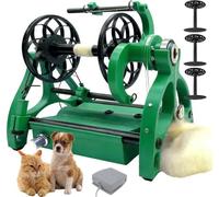 Hiladora Eléctrica con Pedal - Devanadora De Lana De Velocidad Ajustable, 3 Bobinas, Capacidad De 120 G, Giro hacia Adelante/atrás, Ideal para Tejer Y Manualidades. Green