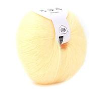 Hilados de Lana Soft Mohair Angora Hilados Tejer DIY Bufanda Crochet Hilo Suministros con Ganchillo Amarillo Claro