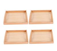 Hilai 4 bandejas Montessori de Madera Natural, Tableta Montessori Segura con asa, Cuentas educativas y de Aprendizaje, Soporte de Almacenamiento de Juguetes para niños para enseñanza temprana