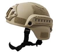 Hilai Casco Rápido Acolchado 22.05-23.62 Pulgadas Tamaño Libre Casco Airsoft Paintball Riel Lateral Ajustable Montaje NVG Tope Protector para Caza Amarillo Arena