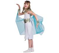 Hilai Disfraz De Cleopatra, Disfraz Egipcio De Poliéster Suave, Niños Egipcios Elegantes, Disfraces De Cosplay para Niñas Doradas con Accesorios para Baile De Fiesta, L