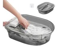 Hilai Lavabo 2 en 1 Integrado de Gran Capacidad Antideslizante Que Ahorra Mano de Obra para Lavar Ropa con Borde Rizado para baño