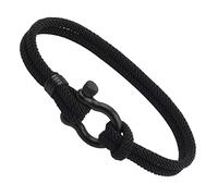 Hilai Pulsera para mujer, pulsera de verano, pulsera de surfista con tornillo de acero para hombre, regalo de 21 cm, pulsera de cuerda para hombre, Plata de ley