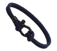 Hilai Pulsera para mujer, pulsera de verano, pulsera de surfista con tornillo de acero para hombre, regalo de 21 cm, pulsera de cuerda para hombre, Plata de ley