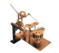 Hilandero de viento de banda de rock de metal soldado a mano único con figura de guitarra y batería, arte de jardín para fanáticos de la música (molino de viento - dorado)