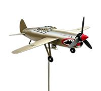 Hilanderos De Viento Al Aire Libre | Decoración De Veleta De Avión con De Tiburón, Molino De Viento De Avión De Guerra De Metal, para El 4 De Julio, Patio Delantero, Porche, Patio Trasero, Cama D