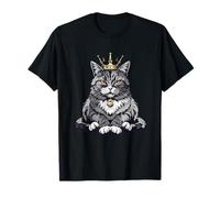 Hilarante rey gato con una corona para un ambiente divertido Camiseta