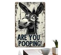 Hilarious Bathroom Metal Sign, Humorous Restroom Wall Art, 11.8-Inch Vintage with Pre-Drilled Build, Tinplate Material, Classic Decorative Sign with Retro Style, Indoor Decor for Guest