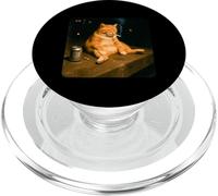 Hilarious Smoking Cat Meme Funny Drinking Depressed Cat Meme PopSockets PopGrip para MagSafe