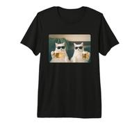Hilarious White Cats Drinking Beer Meme Funny Cat Beer Meme Camiseta Premium