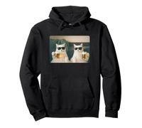 Hilarious White Cats Drinking Beer Meme Funny Cat Beer Meme Sudadera con Capucha