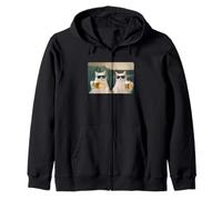 Hilarious White Cats Drinking Beer Meme Funny Cat Beer Meme Sudadera con Capucha