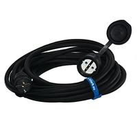 Hilark Cable Tech alargador de 3 núcleos de 2,5 mm², IP44 con Enchufe Schuko, Cable de extensión H05VV-F 3G2,5 mm2 (3x2,5), Enchufe Schuko con Tapa Protectora, Cable eléctrico PVC (2 Metros, Negro)