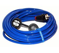 Hilark Cable Tech alargador H07BQ-F 3g2,5 mm (3x2,5 mm), Enchufe y toma de corriente con tapa Schuko, color naranja/azul (3 metro, Azul)