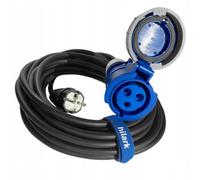 Hilark Cable Tech de extensión Industrial Hilark CEE Adaptador de 3 Pines para Camping, Caravana, Barco, Obra de construcción (H07RN-F 3g2,5 mm2 16A IP67, Negro, 20 Metros)