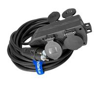 Hilark Cable Tech Electric Cable H07RN-F Cable alargador 3g2,5 mm (3x2,5 mm) con Bloque de Enchufe Schuko Profesional (2 Metros, Bloque de Enchufe Schuko Negro)