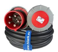 Hilark cable tech H07RN-F 5x16 mm2 - Adaptador IEC 63A 5P (enchufe) a 63A 4P (Prise) IP67 5m