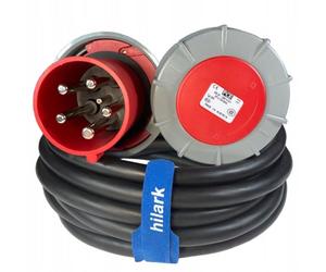 Hilark Cable Tech H07RN-F 5x16 mm2 - Adaptador IEC 63A 5P (Enchufe) a 63A 4P (Prise) IP67 5m