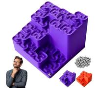 Hilbert Curve Marble Run Impreso en 3D, Juguete de Escritorio con Pista de Bolas fractales y Arte cinético, Laberinto Fractal con Bucle sin Fin, Adorno Relajante para aliviar el estrés (Purple)
