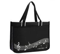 HilerPunk Bolsa de hombro de música,bolso de mano de música, tela de nailon de,bolsa de compras impermeable para mujer,bolsa de viaje con cremallera de alta nota,bolsa de mano para programa de