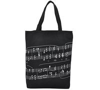 HilerPunk - Bolsa Reutilizable con Patrón Musical, de Hombro, de Algodón Grueso para Compras, Laptop, Libros Escolares (Notación Musical)