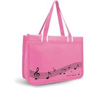 HilerPunk Música Bandolera,Música Tote Bolso,Bolsa de compras impermeable de tela de nylon de alta calidad,Bolsa de viaje con cremallera de alta tasa,Bolsa de viaje de programa de música, Pink Music