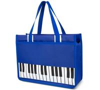 HilerPunk Música Bandolera,Música Tote Bolso,Bolsa de compras impermeable de tela de nylon de alta calidad,Bolsa de viaje con cremallera de alta tasa,Bolsa de viaje de programa de música, Blue Piano