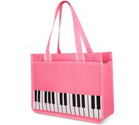 HilerPunk Música Bandolera,Música Tote Bolso,Bolsa de compras impermeable de tela de nylon de alta calidad,Bolsa de viaje con cremallera de alta tasa,Bolsa de viaje de programa de música, Pink Piano