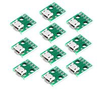 HiLetgo 10pcs Micro USB to Dip Adapter 5pin Female Connector B Type PCB Converter pinboard 2.54 Micro USB Socket