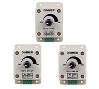 HiLetgo 3pcs DC12-24V 8Amp 0%-100% PWM Dimming Controller for LED Lights, Ribbon Lights,Tape Lights,Dimmer is compatible with Hilight, LEDwholesaler, fillite, and others' strips
