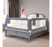 HILEYOLLA Barrera Seguridad Niños Cama 150cm, Barandilla Cama Niño con de Elevación Vertical Barrera Cama Anticaída (1 Lado)