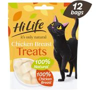 HiLife it's only natural Cat Treats - 100% Pechuga de Pollo, 100% Natural Grain Free, 12 Bolsitas x 10g