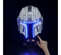 Hilighting Kit de luz LED mejorado para Lego Star Wars The Mandalorian Helmet 75328, kit de modelo para construir, compatible con Lego 75328
