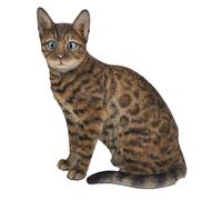 HiLine Gift Ltd. Estatua de Gato Sentado de Bengala, marrón