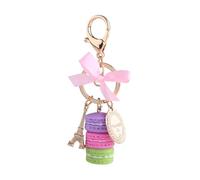 Hilitand 1 Unidades Llavero Colorido Lindo Aleación Macaron Torre Eiffel Llavero Llavero Accesorio para la Decoración Del Coche o Bolso Colgante(Púrpura)