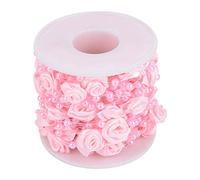 Hilitand 10 m/Rollo De 3 Mm De Rose Perlas De Alambre De La Perla Artificial Guirnalda Cadena De Decoración De La Boda De Bricolaje, Falso Cristal con Cuentas(Rosa)