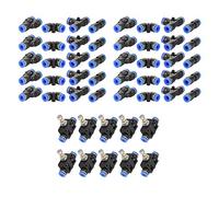 Hilitand 10 válvulas de acelerador de tubo de 6 mm a presión + 40 accesorios rápidos de empuje de aire de 6 x 4 mm, conexión rápida (tipo 1 + tipo 7)